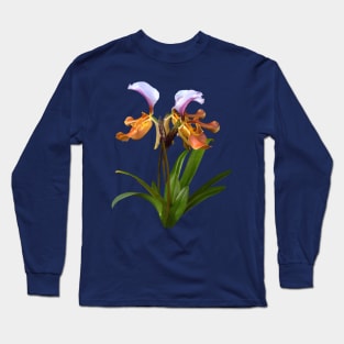 Paphiopedilum Orchids Intertwined Long Sleeve T-Shirt